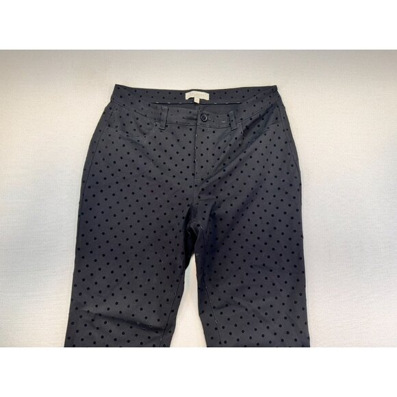 Talbots Womens Polka Dot Pants Petites 12P Black - Picture 10 of 13